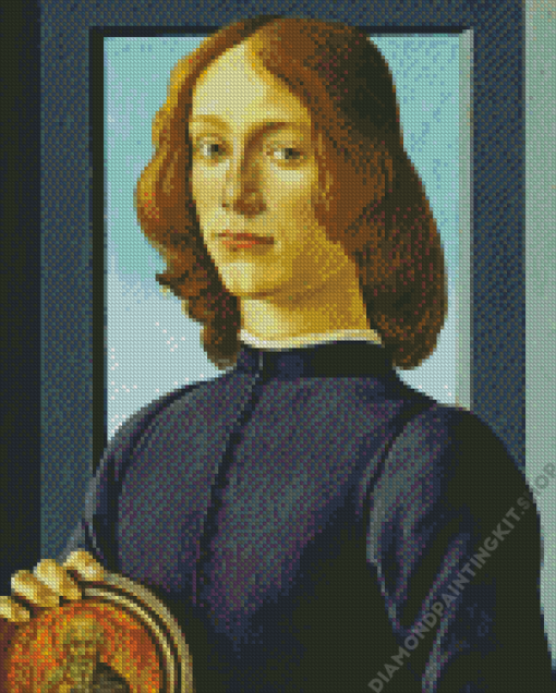 Portrait Of A Young Man Holding A Roundel Botticelli Diamond Painting