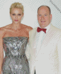 Princess Of Monaco And Prince Albert Diamond Painting