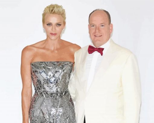 Princess Of Monaco And Prince Albert Diamond Painting