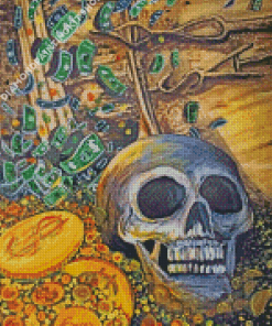 Skull And Money Diamond Painting