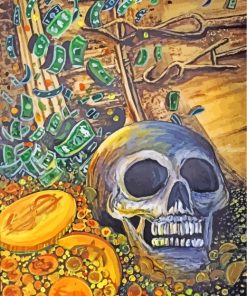 Skull And Money Diamond Painting