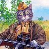 Soldier Army Cat Diamond Painting