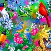 Spring Garden Birds Diamond Painting