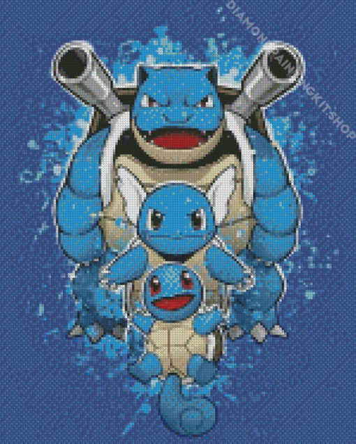 Squirtle Evolution Pokemon Diamond Painting