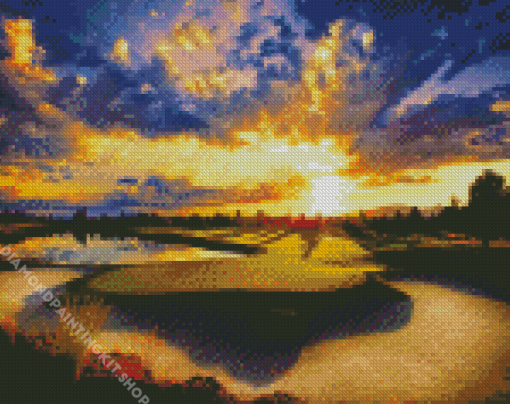 Sunset At Augusta National Golf Club Diamond Painting