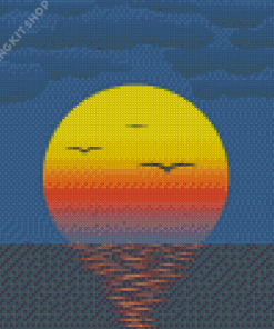 Sunset Over Water Diamond Painting