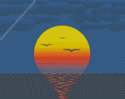 Sunset Over Water Diamond Painting