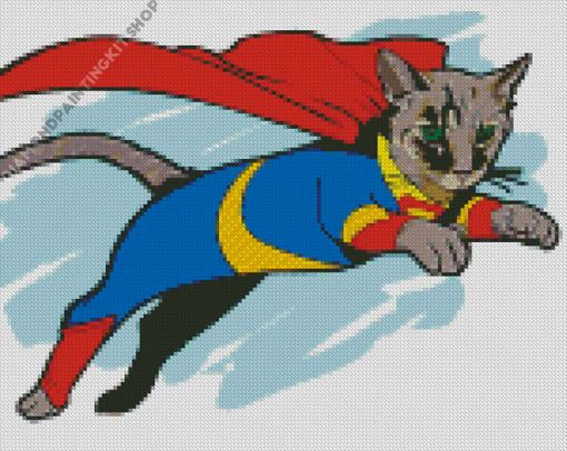 Superhero Cat Diamond Painting