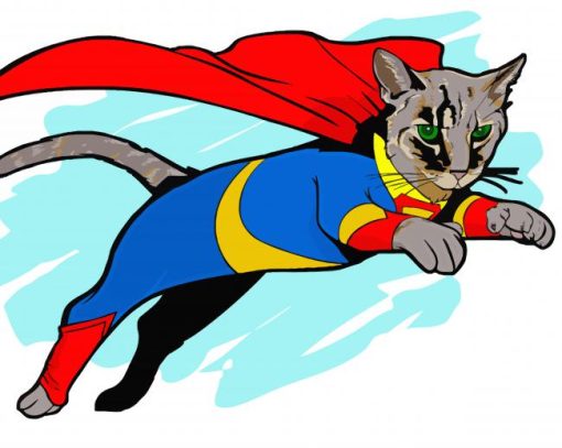 Superhero Cat Diamond Painting