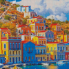 Symi Colorful Buildings Diamond Painting