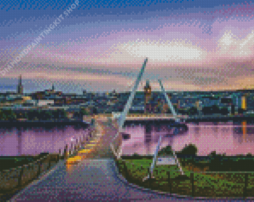 The Peace Bridge At Sunset Diamond Painting