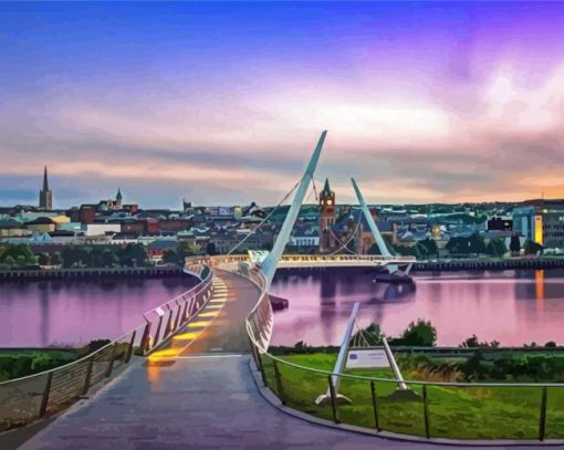 The Peace Bridge At Sunset Diamond Painting