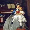 The Reading Lesson By Auguste Toulmouche Diamond Painting