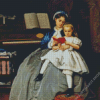 The Reading Lesson By Auguste Toulmouche Diamond Painting