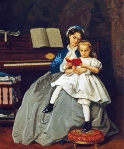 The Reading Lesson By Auguste Toulmouche Diamond Painting