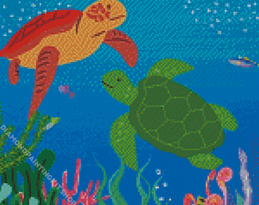 Turtle Scenery Diamond Painting