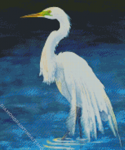 White Egret Bird Diamond Painting