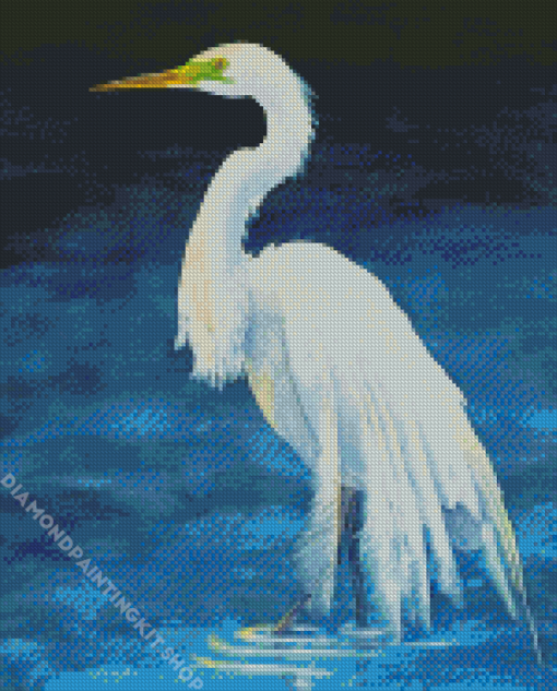 White Egret Bird Diamond Painting