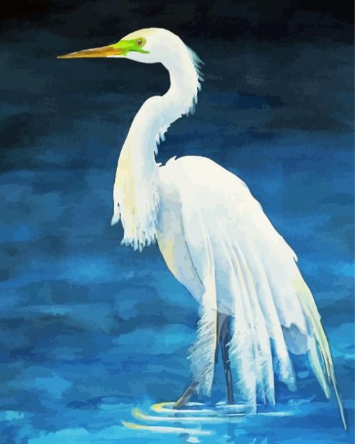 White Egret Bird Diamond Painting