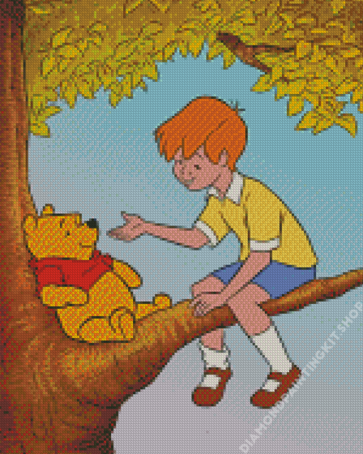 Winnie The Bear And Christopher Robin Diamond Painting