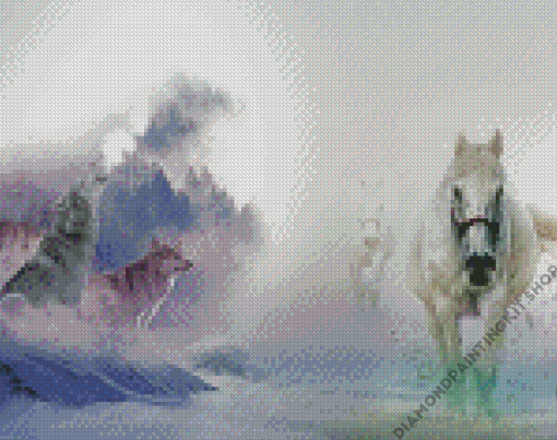 Wolves And Horses Diamond Painting