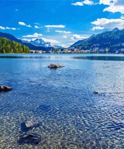 Aesthetic Lake Saint Moritz Diamond Painting