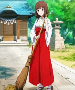 Aesthetic Miko Anime Diamond Painting