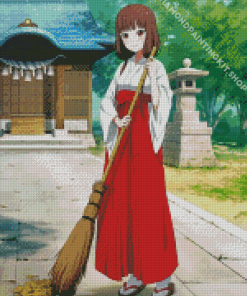 Aesthetic Miko Anime Diamond Painting