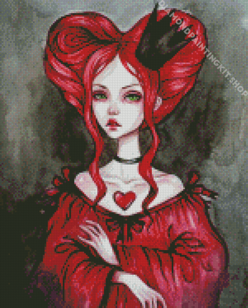 Aesthetic Queen Of Hearts Diamond Painting