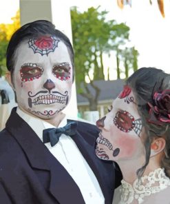 Aesthetic Sugar Skull Wedding Couple Diamond Painting