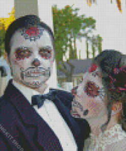 Aesthetic Sugar Skull Wedding Couple Diamond Painting