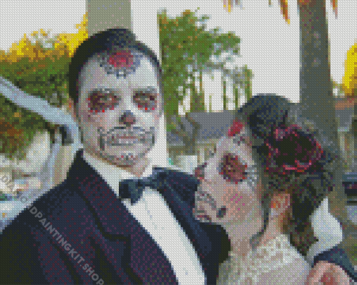 Aesthetic Sugar Skull Wedding Couple Diamond Painting