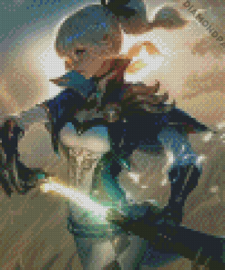 Aesthetic Sword Girl Diamond Painting