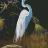 Aesthetic White Heron Bird Diamond Painting