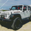 Aesthetic White Jeep Jku Diamond Painting