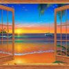 Aesthetic Window Beach Diamond Painting