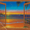 Aesthetic Window Beach Diamond Painting