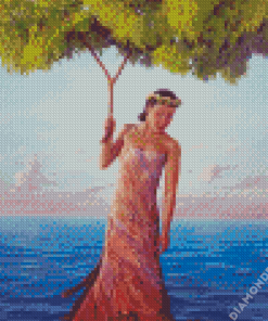 Aesthetic Beautiful Female Tree Diamond Painting