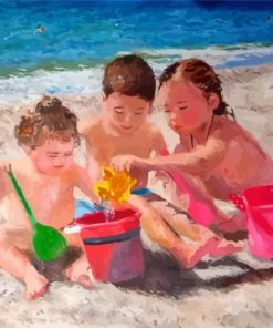 Aesthetic Children On Beach Diamond Painting