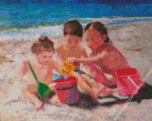 Aesthetic Children On Beach Diamond Painting