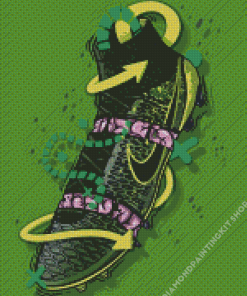 Aesthetic Green Football Boots Diamond Painting