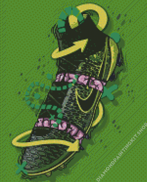 Aesthetic Green Football Boots Diamond Painting