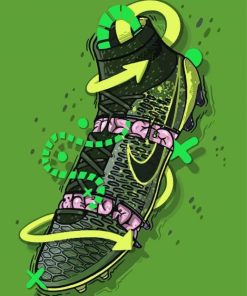 Aesthetic Green Football Boots Diamond Painting