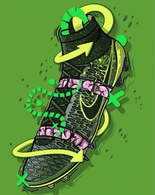 Aesthetic Green Football Boots Diamond Painting