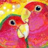 Aesthetic Red Lovebirds Diamond Painting