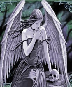 Angel Gothic Girl Skull Diamond Painting