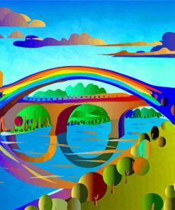 Beautiful Abstract Colorful Bridge Diamond Painting