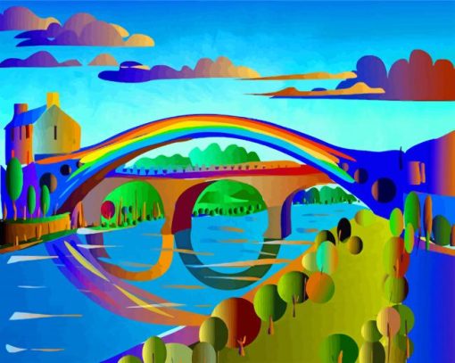 Beautiful Abstract Colorful Bridge Diamond Painting