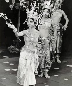 Black And White Apsara Dancers Diamond Painting