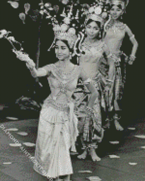 Black And White Apsara Dancers Diamond Painting